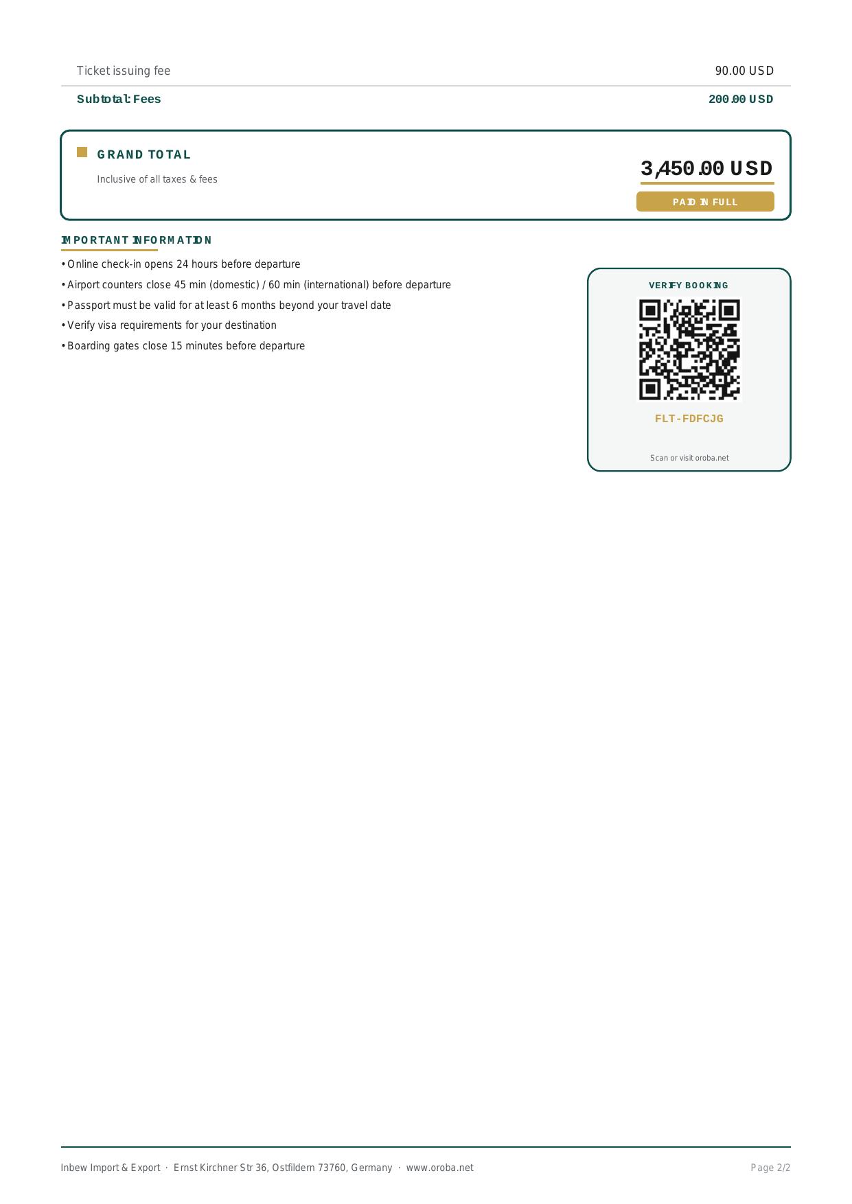 Flight E-Ticket Page 2