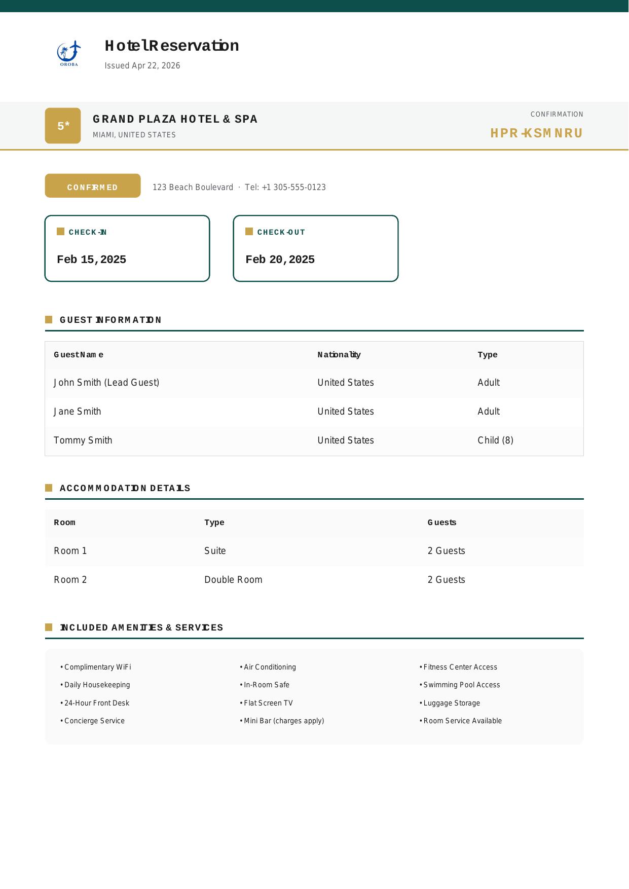 Hotel Reservation Page 1