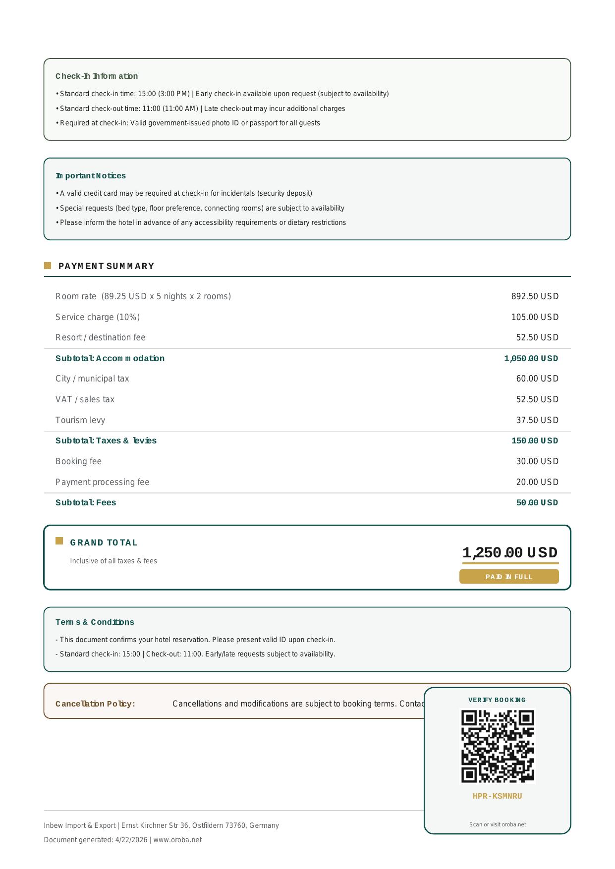 Hotel Reservation Page 2